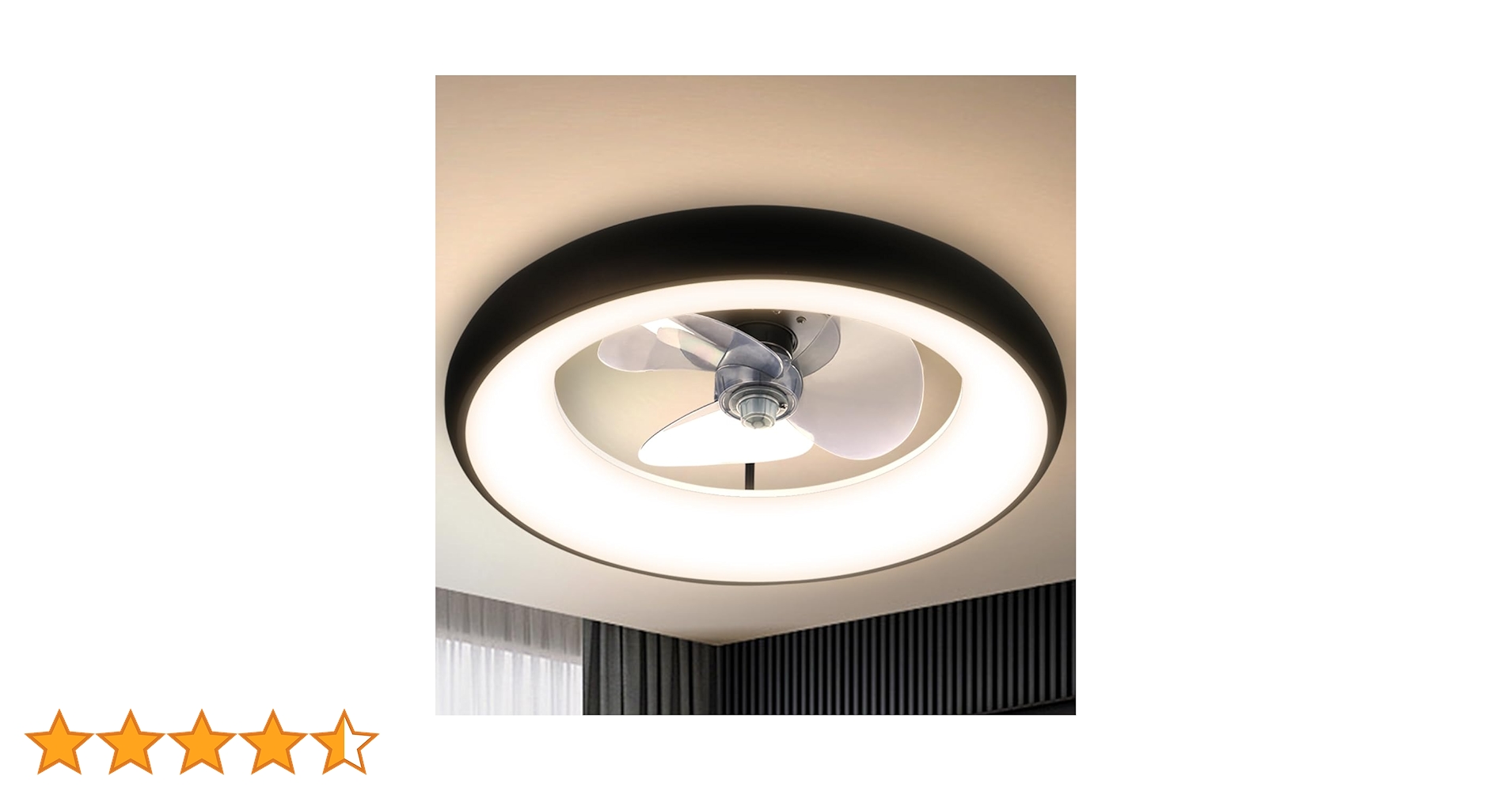 MIKI●507mt1● Ltemziiy Ceiling Fans with Lights and Remote, 19.7